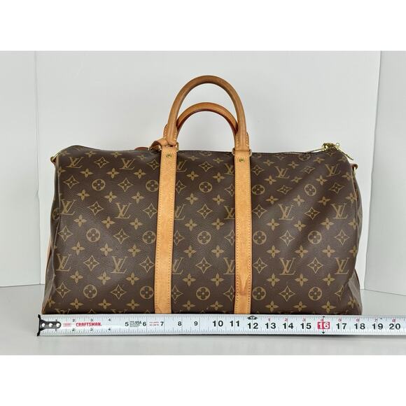 Louis Vuitton Keepall 45 Brown Canvas Duffle Bag - Picture 14 of 16
